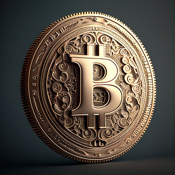Modelo 3D criptomoeda cripto bitcoin ai generativa