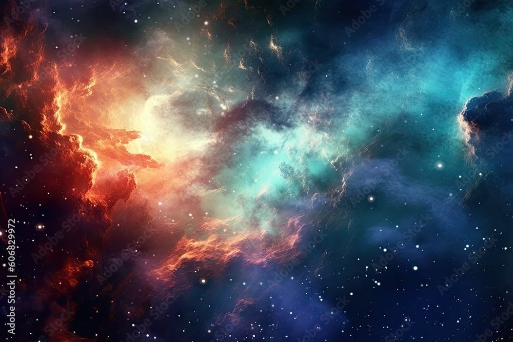 Wall mural exploring the infinite wonders of space: an endless universe of nebulas and galaxies, generative ai