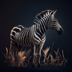 Fototapeta na wymiar Wild animal zebra cartoon illustration ai generated ia generative 