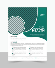 Modern Hospital, Medical, Healthcare, Flyer Template Design Layout.