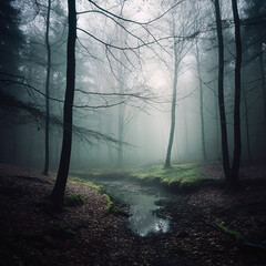 Mystical Forest: Tranquility and Soft Light in a Wide-Angle Lens Shot
