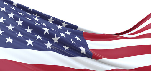 Patriotic Showcase: Eye-catching 3D USA Flag Demonstrates National Allegiance