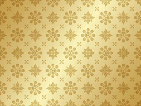 Line art asian style luxury pattern banner gold background