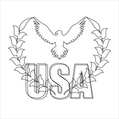 4th of july american independence day coloring page for kids and adults