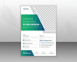 Corporate Flyer Design Template For Your Business With Abstract Shapes