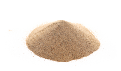 Pile sand isolated on white, side view, clipping path  