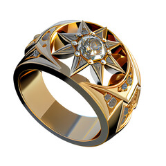Finger ring made with gold and diamond Ai generated image