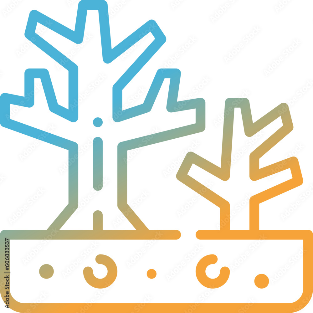 Wall mural dead tree gradient line icon