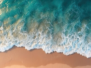 Fototapeta na wymiar Top view ocean background wide angle soft foam. Generative AI illustrations