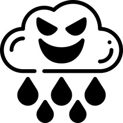 acid rain solid line icon