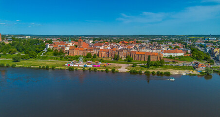 Aerial view of old town Grudziadz. Poland