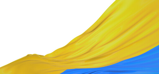 Flag in Perspective: Stunning 3D Illustration of Ukraine's Symbol