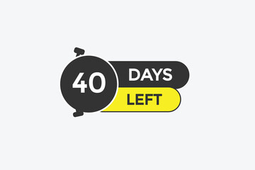 40 days left countdown template,40  day countdown left banner label button eps 40 
