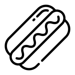 Hot Dog Simple Line Icon Symbol Logo