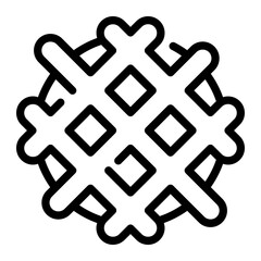 Waffle Simple Line Icon Symbol Logo