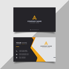 Professional Elegant black and orange Modern Business Card Design Template