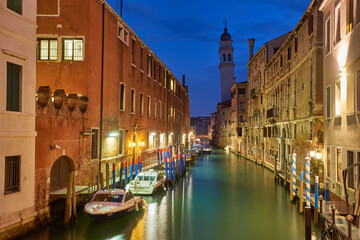 Venice night romantic pier lantern city