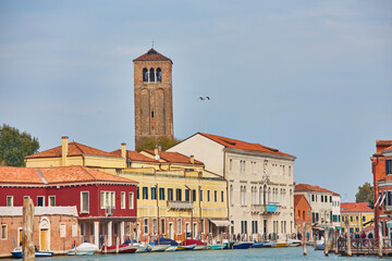 Fototapeta na wymiar View of island of Murano in summer, Venice
