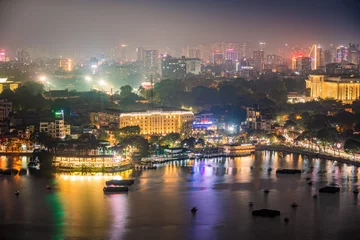 Foto op Plexiglas Hanoi cityscape at twilight at West Lake. Famous destination of Vietnam © CravenA