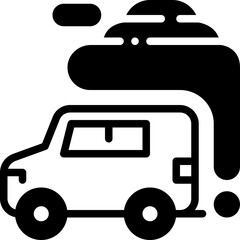 air pollution solid line icon