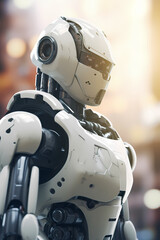 Fototapeta premium Robot soldier generative AI Illustration