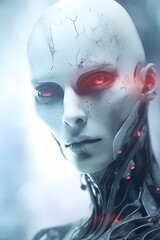 Evil robot generative AI Illustration