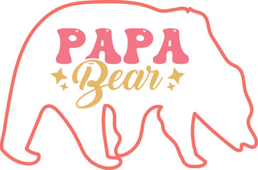 Papa bear line drawing t-shirt design