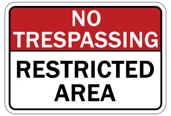 Fototapeta premium Restricted area warning sign and labels