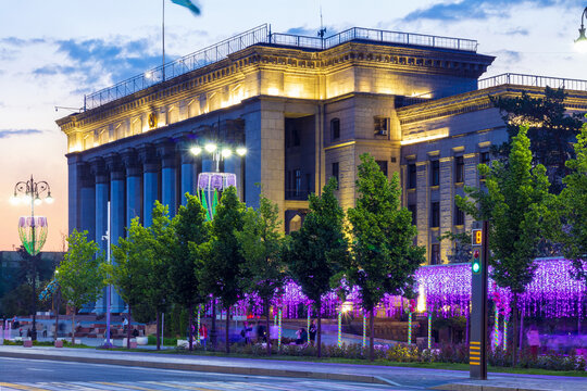 Almaty City. Almaty Kazakhstan. 25 May 2023. Arbat Avenue in Almaty, Zhibek Zholy Pedestrian Street. Panfilov walking Street
