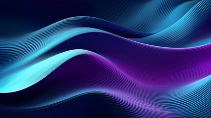 Background Wallpaper - Futuristic Waves - Sleek, wavy lines representing energy or sound waves, colors such as metallic silver, electric teal, deep purple (Generative AI)