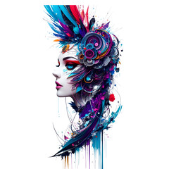 mask with feathers