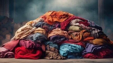 Recycle textile clothes to reduce clothing industry pollution and promote reuse. (Generative AI)