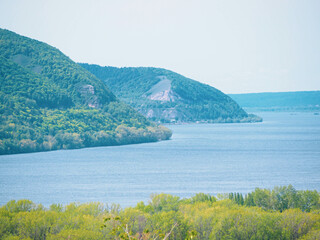 landscape with a large river or reservoir, Volga 