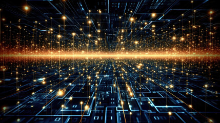Image of digital cyberspace and data network connections