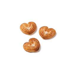 Little heart biscuit isolated on lifestyle photography.