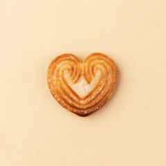 Little heart biscuit isolated on lifestyle photography.