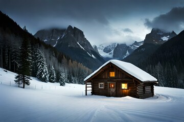 Fototapeta premium house in the snow