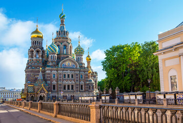 St. Petersburg, Russia - june 2022: Cathedral of the Savior on Spilled Blood in summer