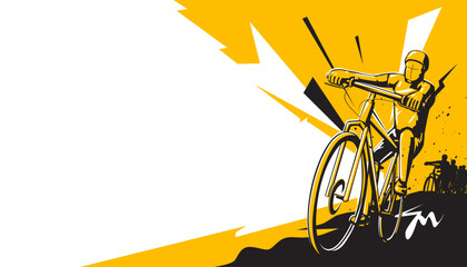 Vector illustration of mountain bike abstacr background. Sport concept - 606858769