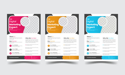 business Flyer design Template Gradient effect Brochure cover