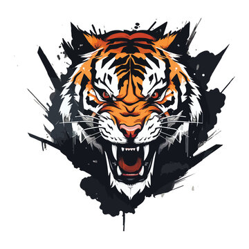 Tiger mascot sport logo design. Tiger animal mascot head vector illustration logo. Wild cat head mascot, Tiger head emblem design for eSports team