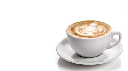 A cup of cappuccino on a white background, Generative AI 5