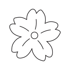 Sakura Flower C Outline