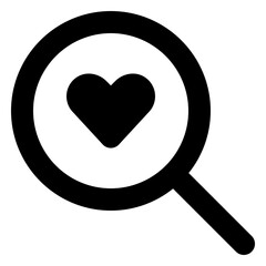 Magnifying Glass Heart Icon