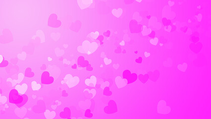 Hearts on pink background love card