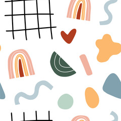 Abstract seamless pattern. Vector hand-drawn.