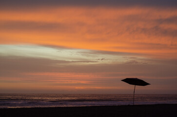 atardecer en la playa