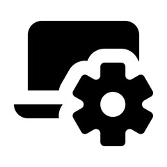 Laptop Cog Icon