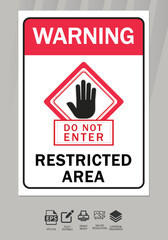 Fototapeta premium Printable notice board warning restricted area