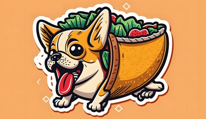 Cuban Taco Animal Sticker: Free Vector Illustration with a Playful Twist Generative AI